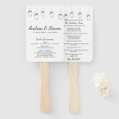 Éventail Ventilateur du programme de mariage Mason Jars. Me (Devant et derrière)