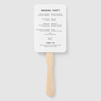 Éventail Ventilateur du programme de mariage minimal modern
