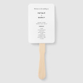 Éventail Ventilateur du programme de mariage minimal modern (Devant)