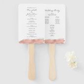 Éventail Ventilateur du programme de mariage moderne Rose G (Devant et derrière)