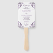 Éventail Ventilateur du programme de mariage | Nadine (prun (Dos)