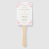 Éventail Ventilateur du programme de mariage | Nadine (rose (Dos)