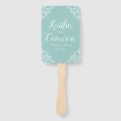 Éventail Ventilateur du programme de mariage | Nadine (Turq (Devant)