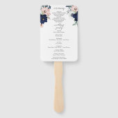 Éventail Ventilateur du programme de mariage Navy Blooms (Dos)