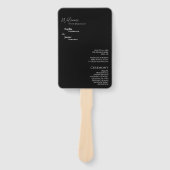 Éventail Ventilateur du programme de mariage noir classique (Devant)