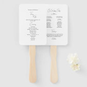 Éventail Ventilateur du programme de mariage noir minimalis (Devant et derrière)