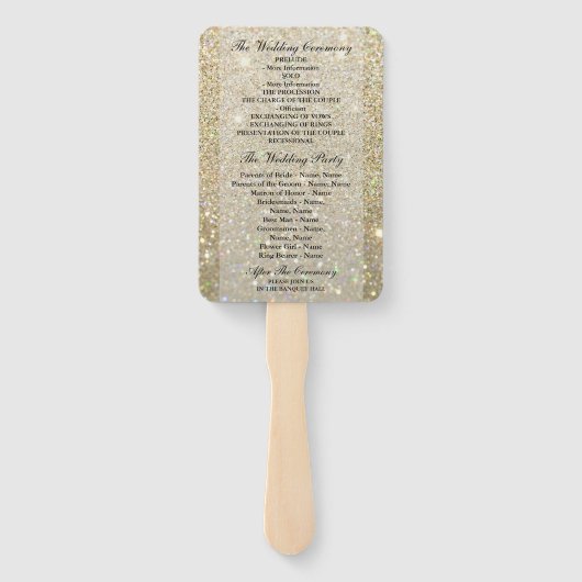 Éventail Ventilateur du programme de mariage - Parties scin (Dos)