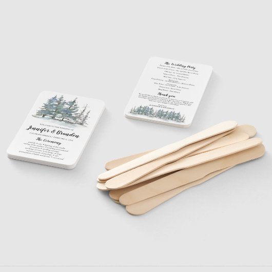 Éventail Ventilateur du programme de mariage pour la forêt  (Non-assemblé)