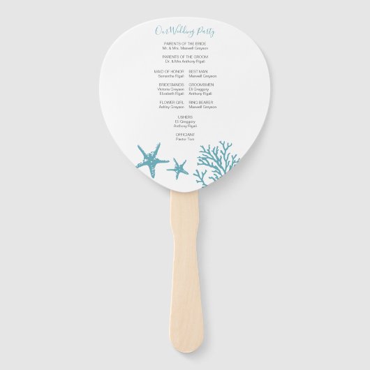 Éventail Ventilateur du programme de mariage pour le corail (Dos)