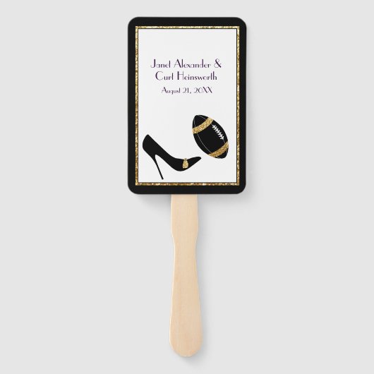 Éventail Ventilateur du programme de mariage pour le footba (Dos)