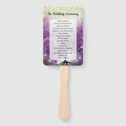 Éventail Ventilateur du Programme de mariage pour les feuil (Devant)