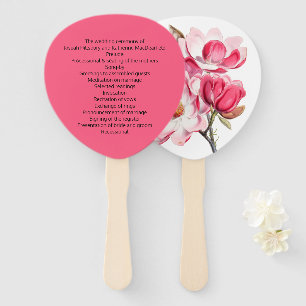Éventail Ventilateur du programme de mariage pour Magnolia