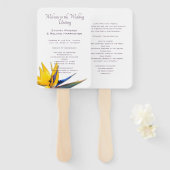 Éventail Ventilateur du programme de mariage pour oiseaux d (Devant et derrière)