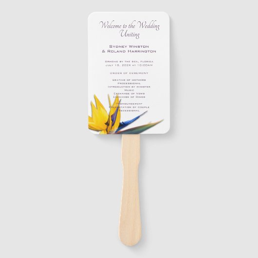 Éventail Ventilateur du programme de mariage pour oiseaux d (Devant)