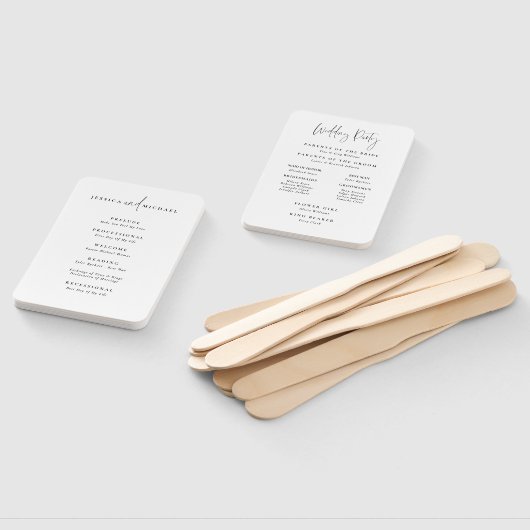 Éventail Ventilateur du programme de mariage pour typograph (Non-assemblé)