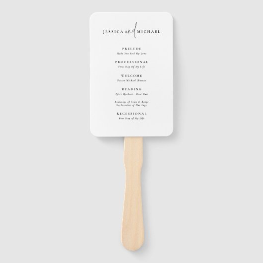 Éventail Ventilateur du programme de mariage pour typograph (Devant)