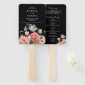 Éventail Ventilateur du programme de mariage romantique ave (Devant et derrière)