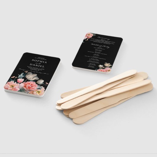 Éventail Ventilateur du programme de mariage romantique ave (Non-assemblé)