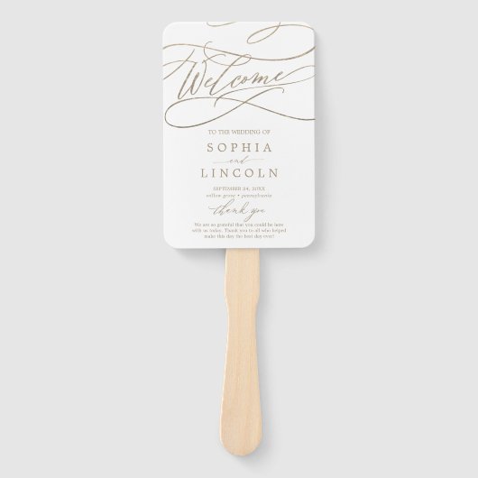 Éventail Ventilateur du programme de mariage romantique de  (Devant)