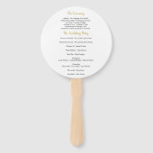 Éventail Ventilateur du programme de mariage rond Gold conf (Dos)