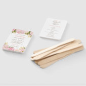 Éventail Ventilateur du programme de mariage Rose Flora (Non-assemblé)