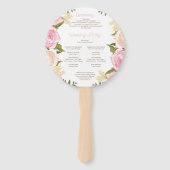 Éventail Ventilateur du programme de mariage rose floral ro (Dos)