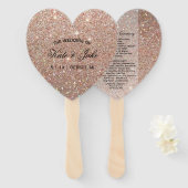 Éventail Ventilateur du programme de mariage - Rose Parties (Devant et derrière)