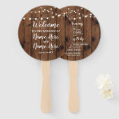 Éventail Ventilateur du programme de mariage Rustic Wood Li (Devant et derrière)