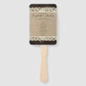 Éventail Ventilateur du programme de mariage rustique | Brû (Devant)