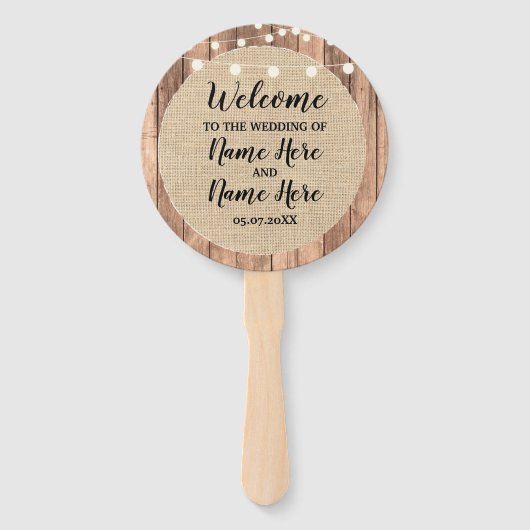 Éventail Ventilateur du programme de mariage Rustique Burla (Devant)