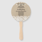 Éventail Ventilateur du programme de mariage Rustique Burla (Dos)