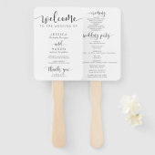 Éventail Ventilateur du programme de mariage rustique de sc (Devant et derrière)