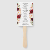 Éventail Ventilateur du programme de mariage rustique Marsa (Dos)