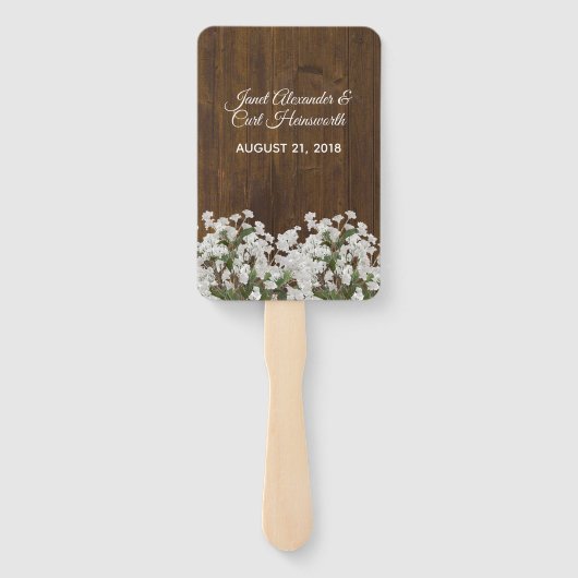 Éventail Ventilateur du programme de mariage rustique pour  (Dos)