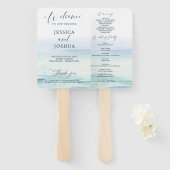 Éventail Ventilateur du programme de mariage sur la plage (Devant et derrière)