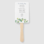 Éventail Ventilateur du programme de mariage Tournesol vert (Dos)