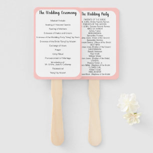 Éventail Ventilateur du programme de mariage Toute couleur