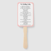 Éventail Ventilateur du programme de mariage Toute couleur (Dos)