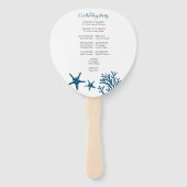 Éventail Ventilateur du programme de mariage Tropical Blue  (Dos)