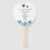 Éventail Ventilateur du programme de mariage Tropical Blue  (Devant)