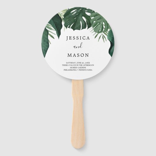 Éventail Ventilateur du programme de mariage tropical de Mo (Devant)