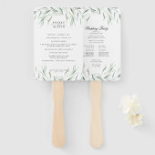 Éventail Ventilateur du programme de mariage verdoyant (Devant et derrière)