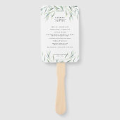 Éventail Ventilateur du programme de mariage verdoyant (Devant)