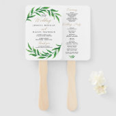 Éventail Ventilateur du programme de mariage vert (Devant et derrière)