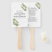 Éventail Ventilateur du programme de mariage vert (Devant et derrière)