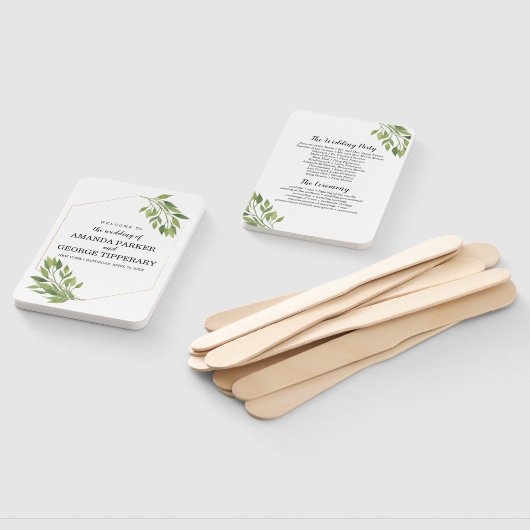 Éventail Ventilateur du programme de mariage vert (Non-assemblé)