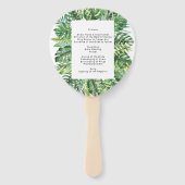 Éventail Ventilateur du programme de mariage vert tropical (Dos)