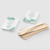 Éventail Ventilateur du programme de mariage vert tropical (Non-assemblé)