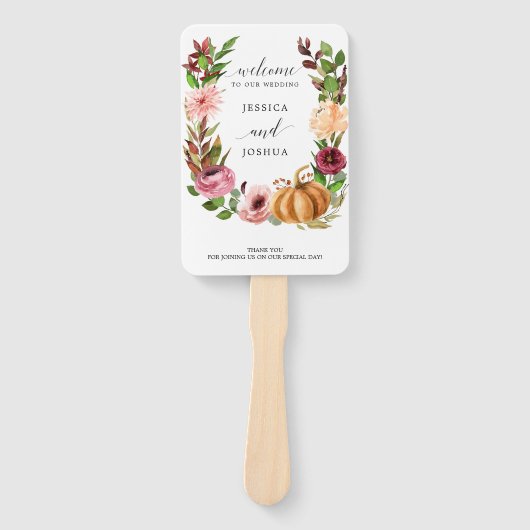 Éventail Ventilateur du programme Mariage de automne Bliss  (Devant)