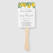 Éventail Ventilateur du programme Mariages Citrons et verdu (Devant)